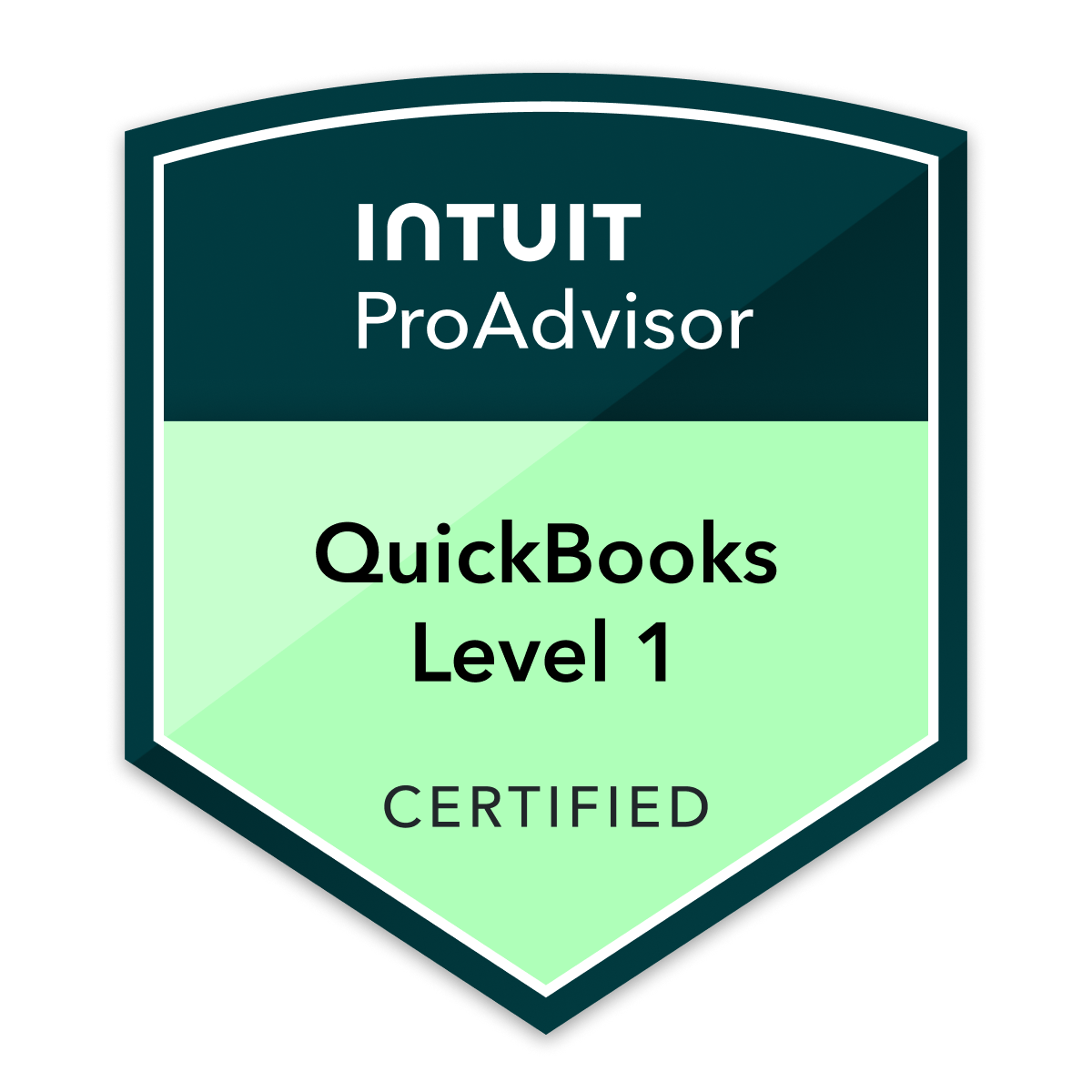 QuickBooks ProAdvisor Level I certification badge